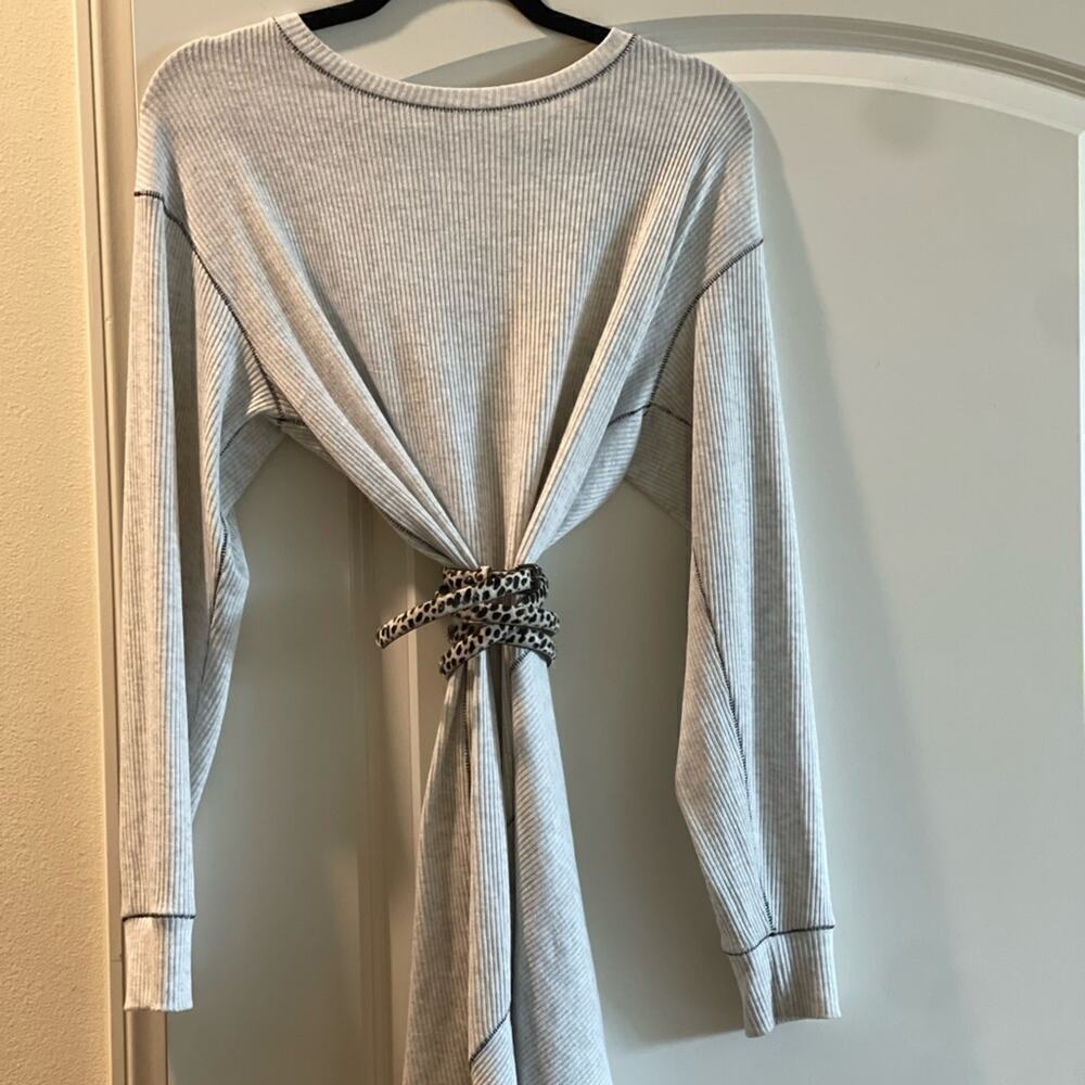 Dress Mini Rag & Bone  ribbed knit fabric long sleeve blk trim  med light weight